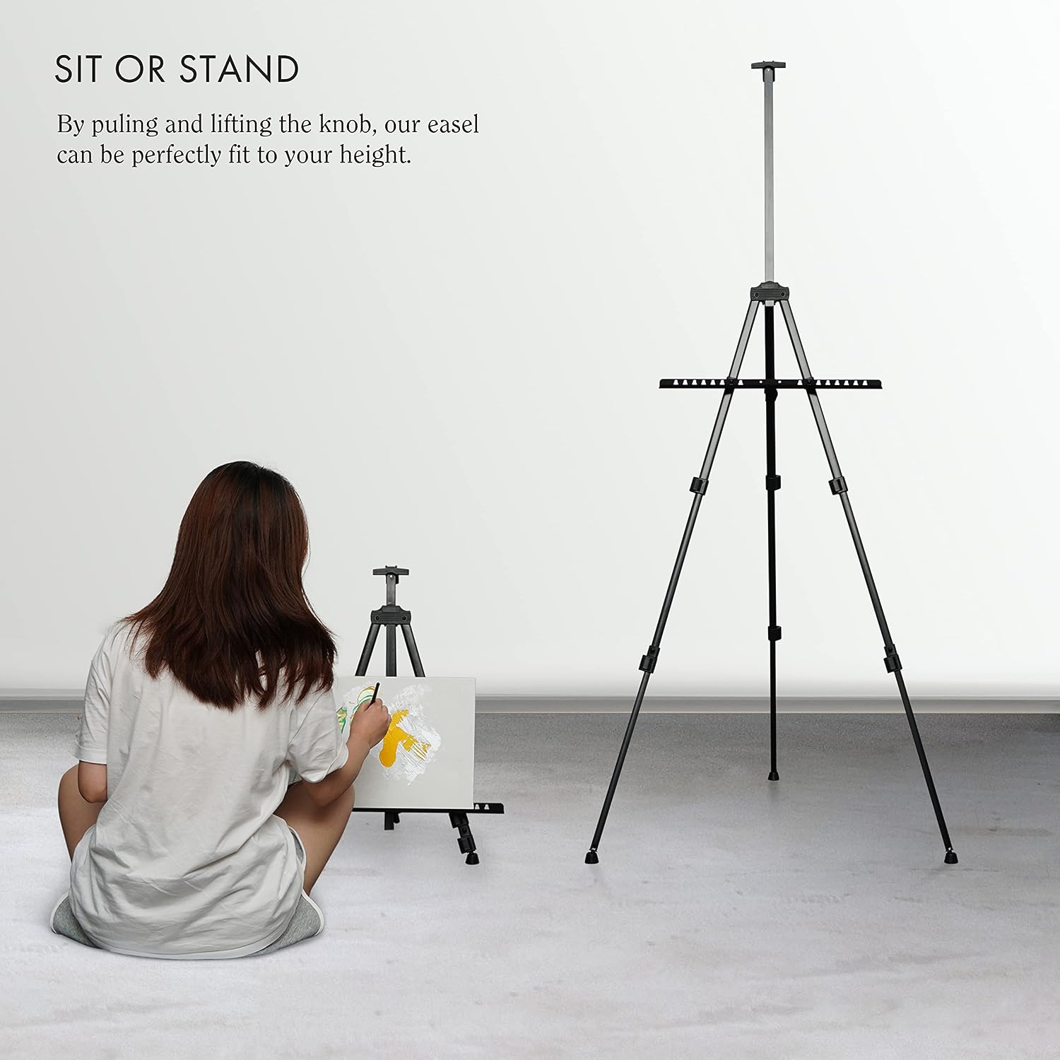 Artify 73 Inches Double Tier Easel Stand, Adjustable Height from 22-73”, 3 in 1, for Painting and Display with a Carrying Bag&2PACK