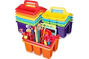 12 Pcs Classroom Caddies, Stackable Plastic Caddies, Storage Caddies with Dividers