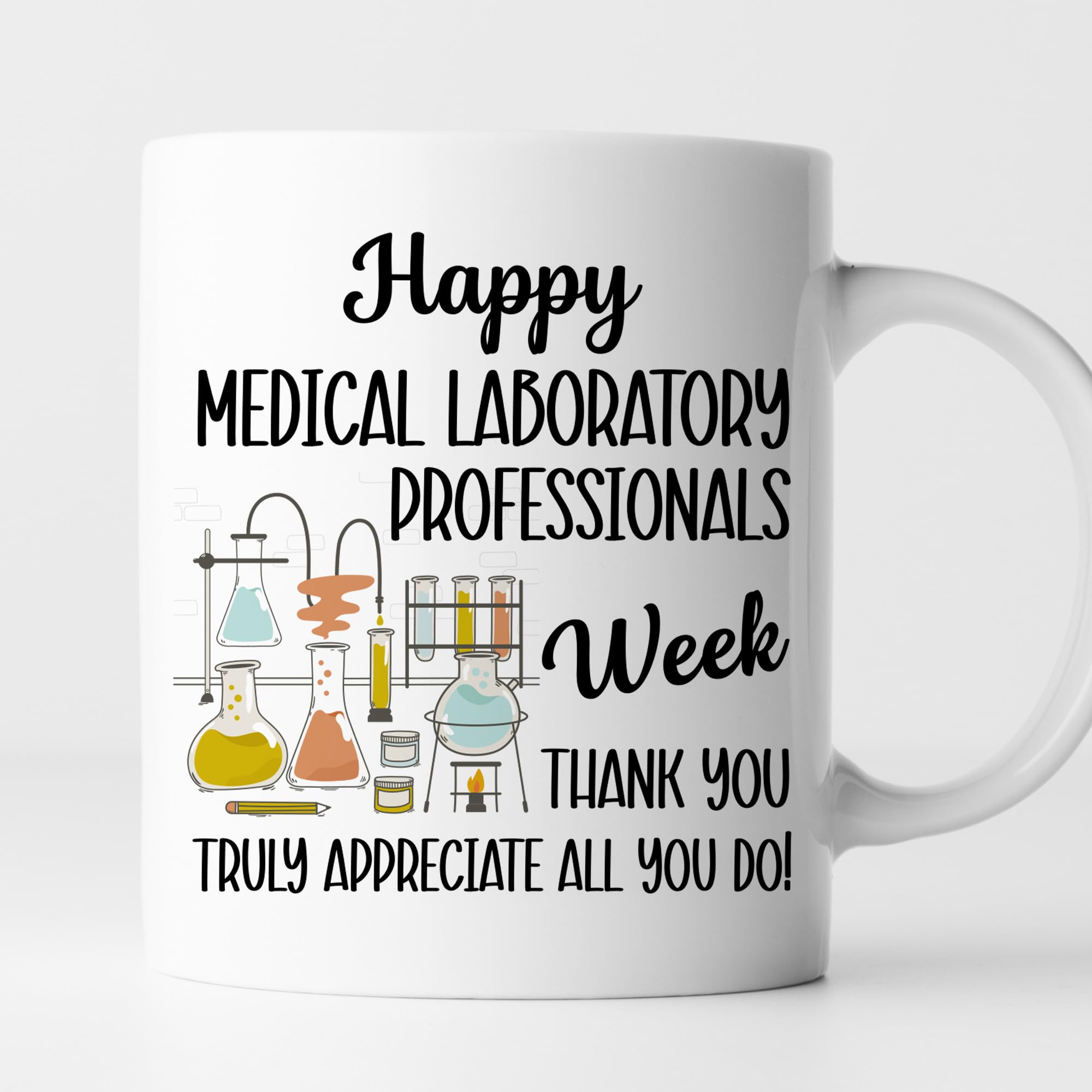 TODOLIA -11Oz- Happy Medical Laboratory Professionals Week 2024 Coffee Mug, Med Lab Tech Gift, Med Lab Scientist Gift, Medical Laboratory Professionals Gift, Ceramic Mug For Family, Friends, Coworkers