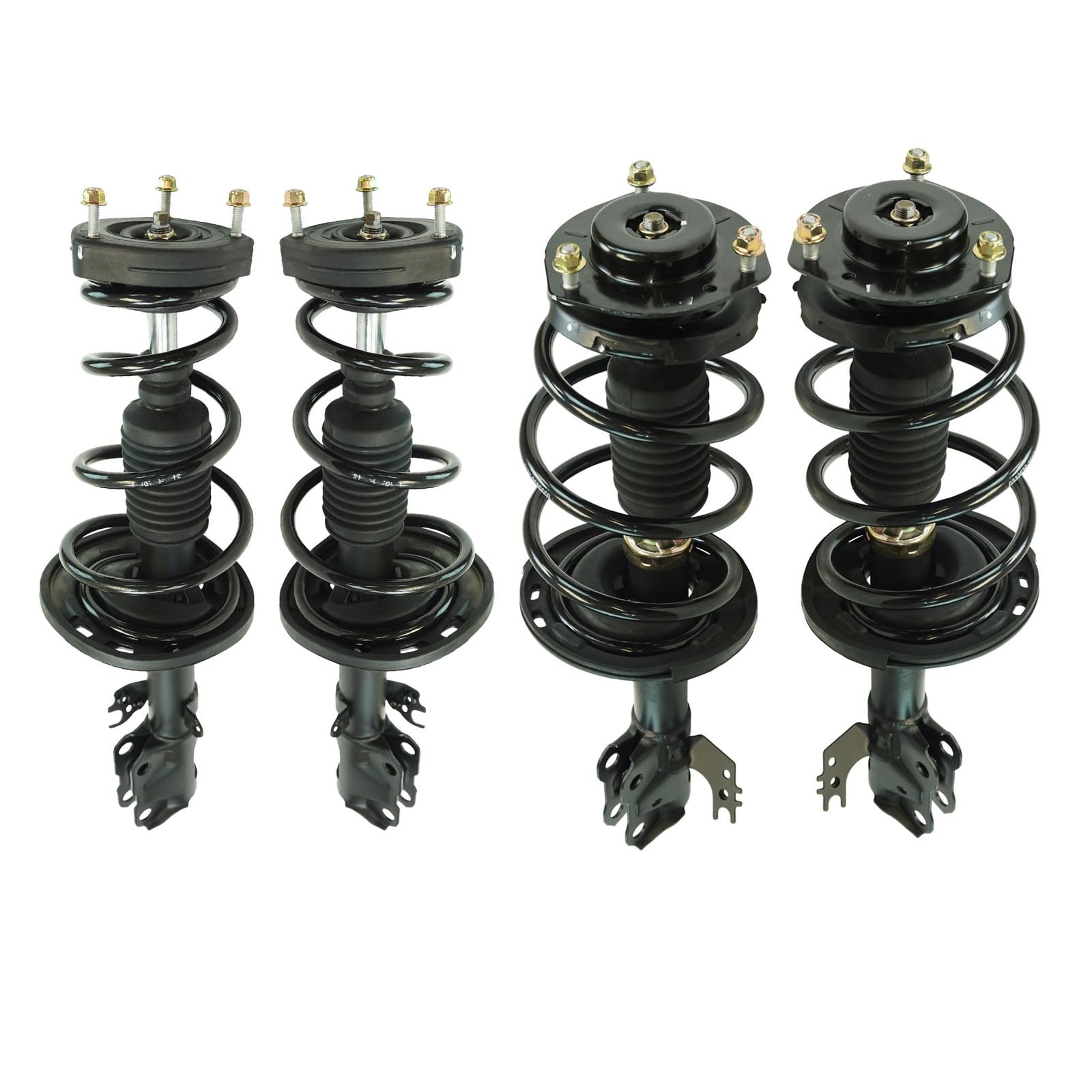 TRQ Front and Rear Strut &amp; Coil Spring Assembly Set Driver &amp; Passenger Sides Compatible with 12-17 Toyota Camry L LE XLE