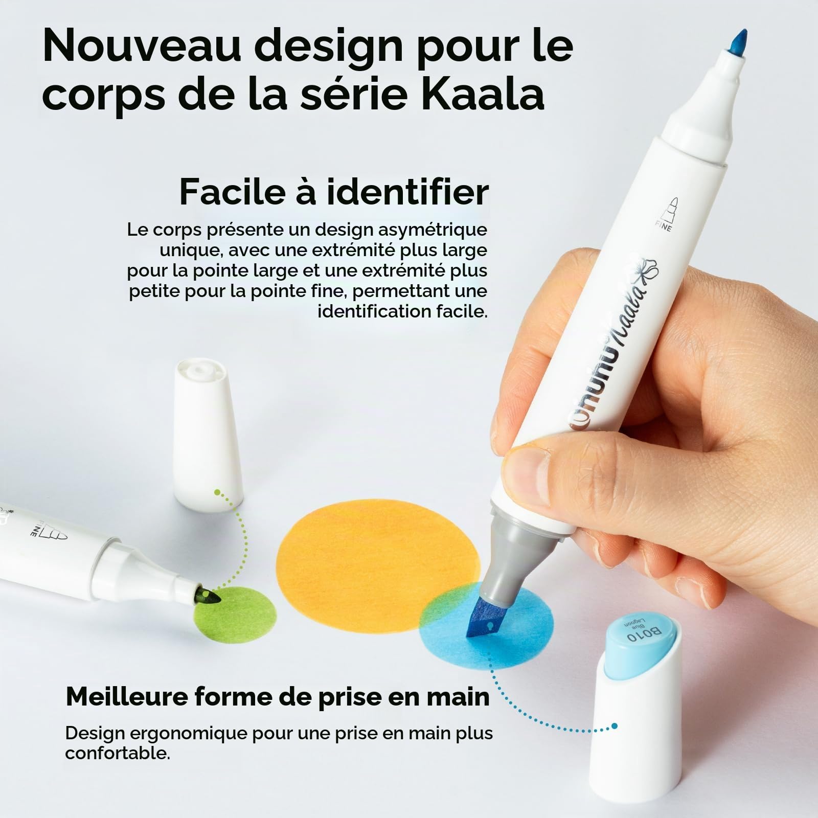 Ohuhu feutres alcool, 60+1 Couleurs feutre à alcool permanent à double pointe, rechargeable, à mélange parfait Pour les artistes et les adultes, coloriage Dessin Animé Bandes Dessinées - Série Kaala