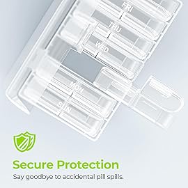 AUVON XL Weekly Pill Organizer 2 Times a Day, Pill Box 7 Day with One-Side Large Openings for Easy to Use, White AM PM Pill Case for Medication, Vitamins, Fish Oils, Supplements
