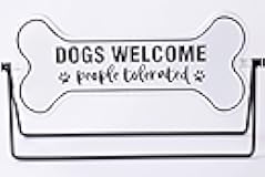 Silvercloud Trading Co White and Black Dog Themed Flip Sign