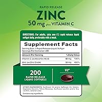 Vista 2 de Nature's Truth Suplemento de zinc de 50 mg con vitamina C 200 cápsulas blandas líquidas Sin OMG y sin gluten