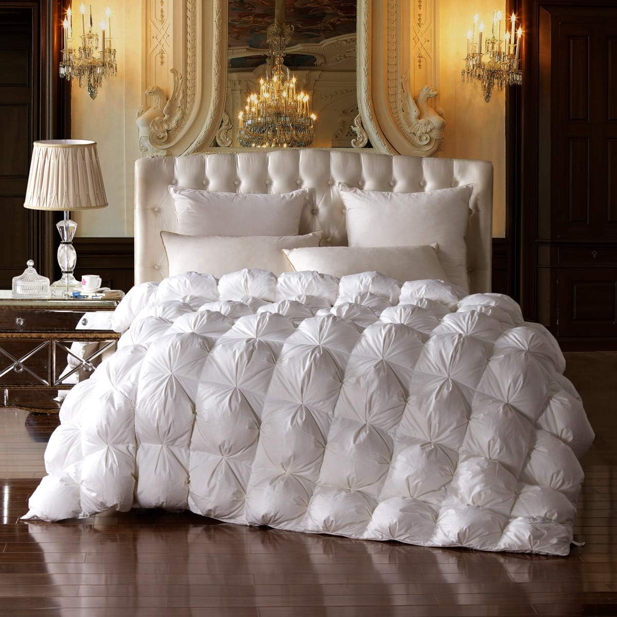 LESNNCIER Full/Queen Size Goose Down Comforter, 100% Egyptian Cotton Cover,Goose Down Duvet for All Season - 800 Fill Power(Queen Size) : Home & Kitchen