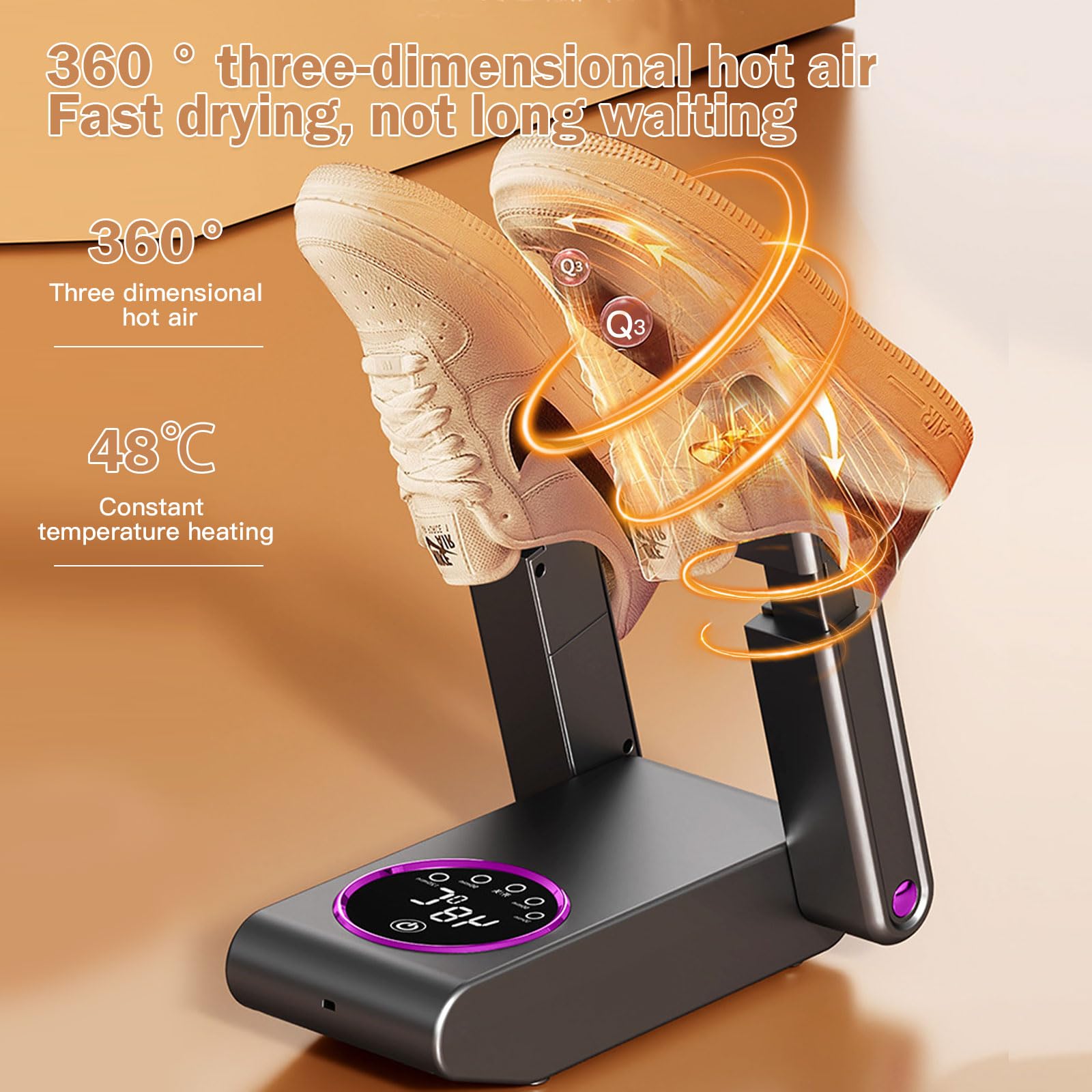 Schuhtrockner, Faltbares Design Schuhtrockner Elektrisch Mit Smart-Timer, Schuhtrockner Antibakteriell Beseitigen Sie Effektiv Gerüche
