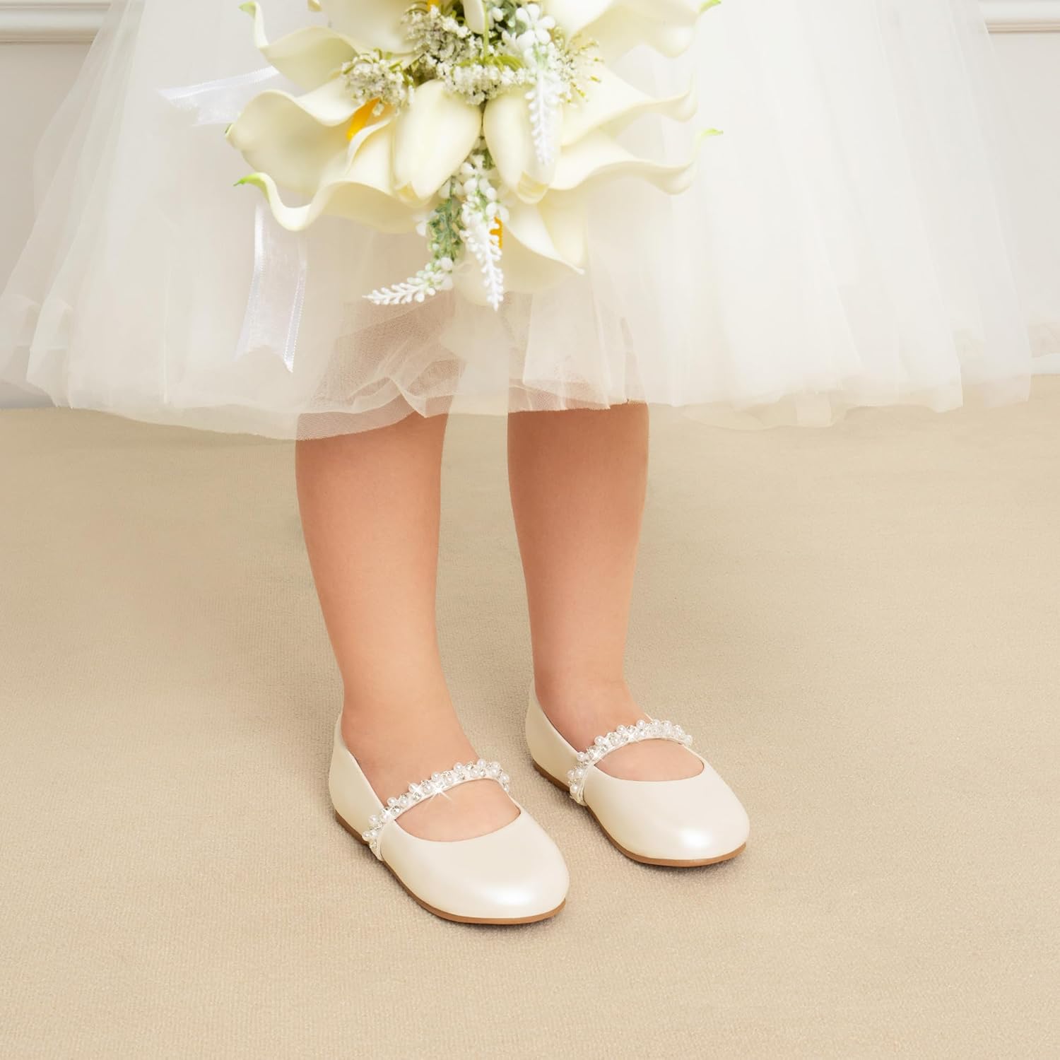 DREAM PAIRS Girls Mary Jane Dress Shoes Ballerina Flats for Wedding, Party (Toddler/Little Kid/Big Kid) - Image 3