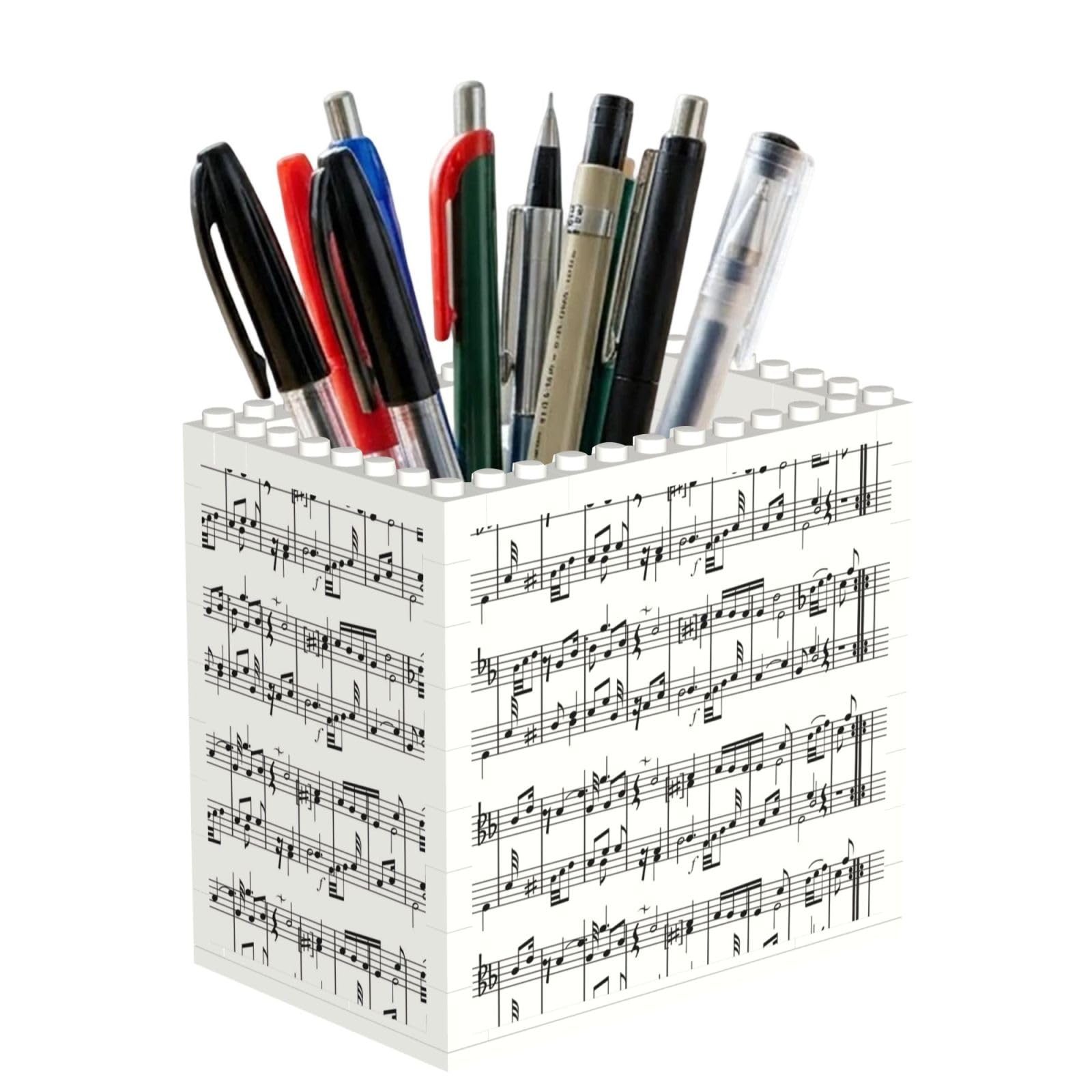 Poadnly Music Notes, Pen Pot Pencil Holder for Office Home School, Compact Desk Organiser for Office Stationery