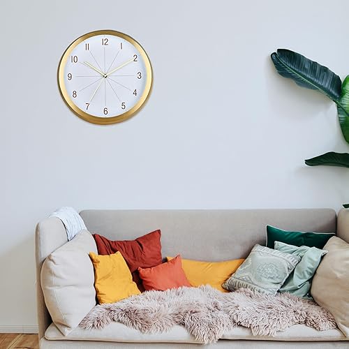 Miniatura 6 de Reloj de pared, moderno reloj de pared a pilas de 12 pulgadas, reloj de aluminio silencioso sin tictac para dormitorio, cocina, decoración de sala