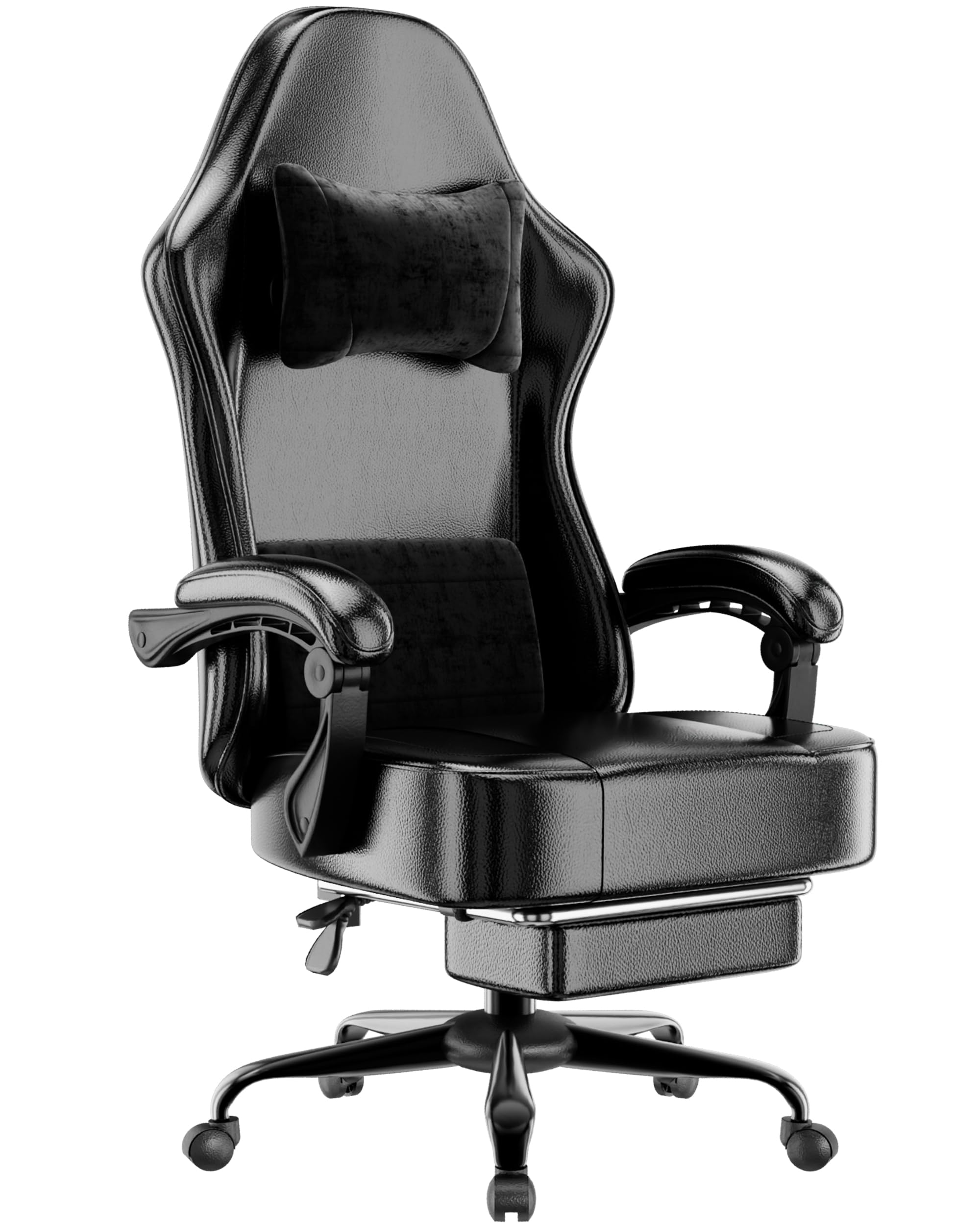 Ergonomic Gaming Chair with Pocketed Spring Cushion Breathable Fabric Computer Chair with Footrest Adjustable Lumbar Support Video Game