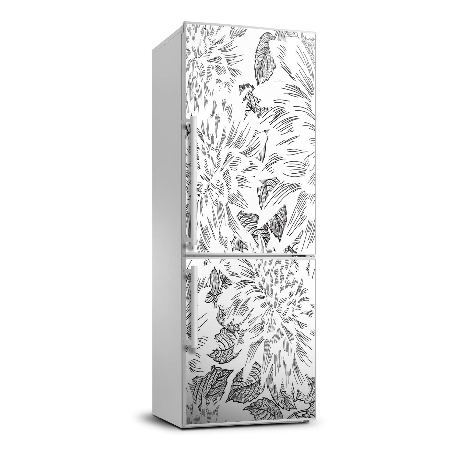 Autocollant frigo 60x180cm pivoines pour relooker votre réfrigérateur