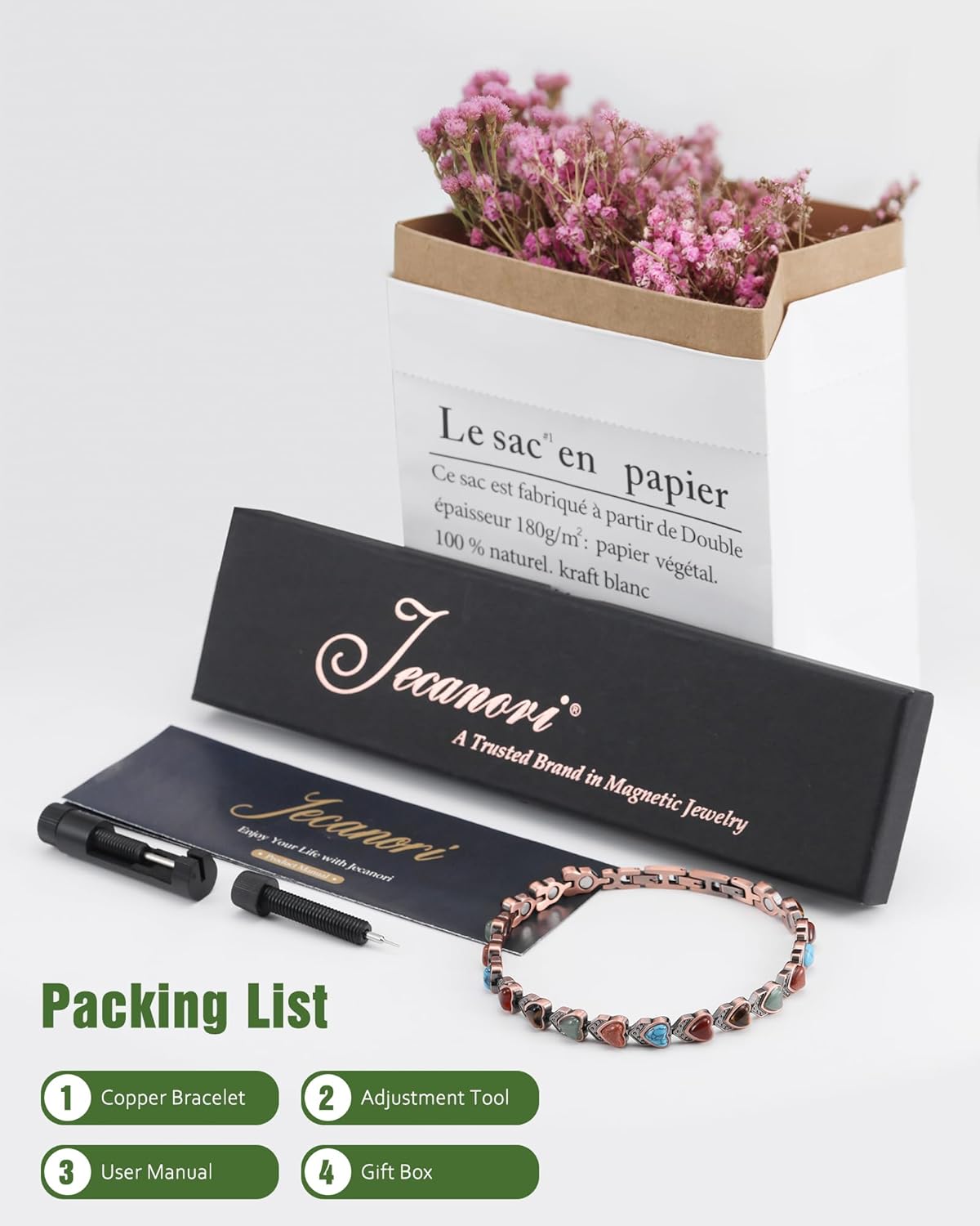 Jecanori 銅製アンクルレディース。