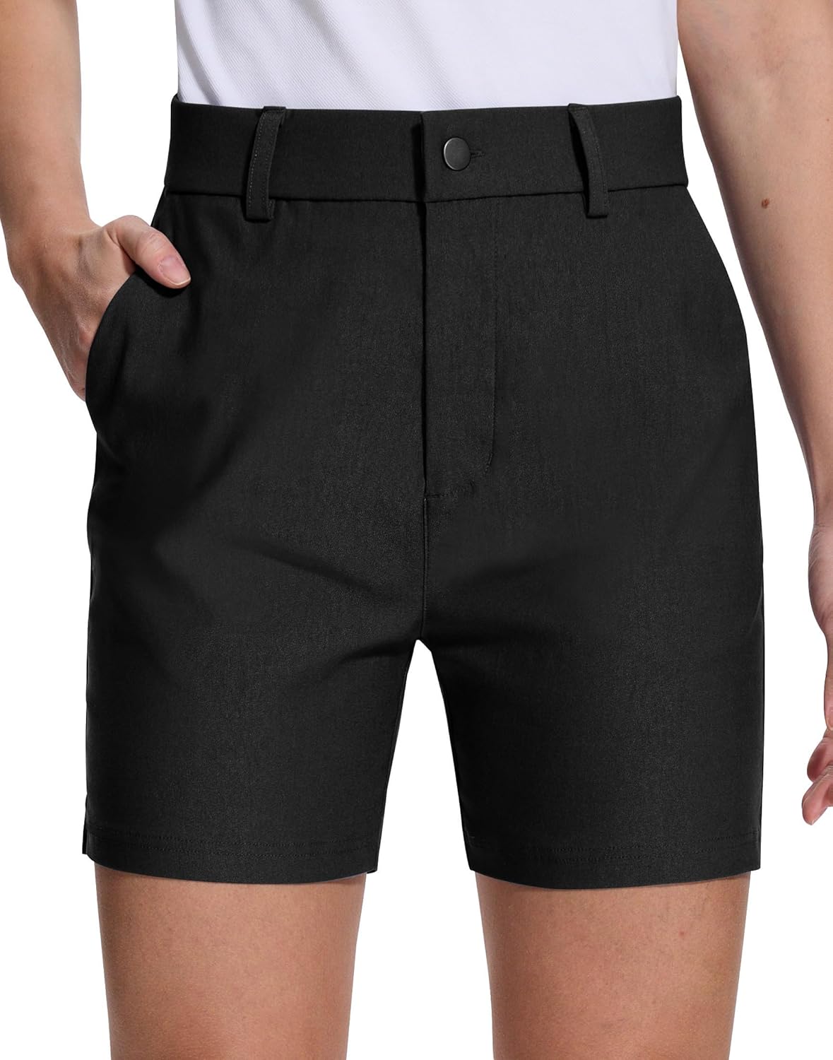 Womens Dressy Casual Shorts 5" Strechy Quick Dry with Pockets for Golf Work Outdoor Hiking