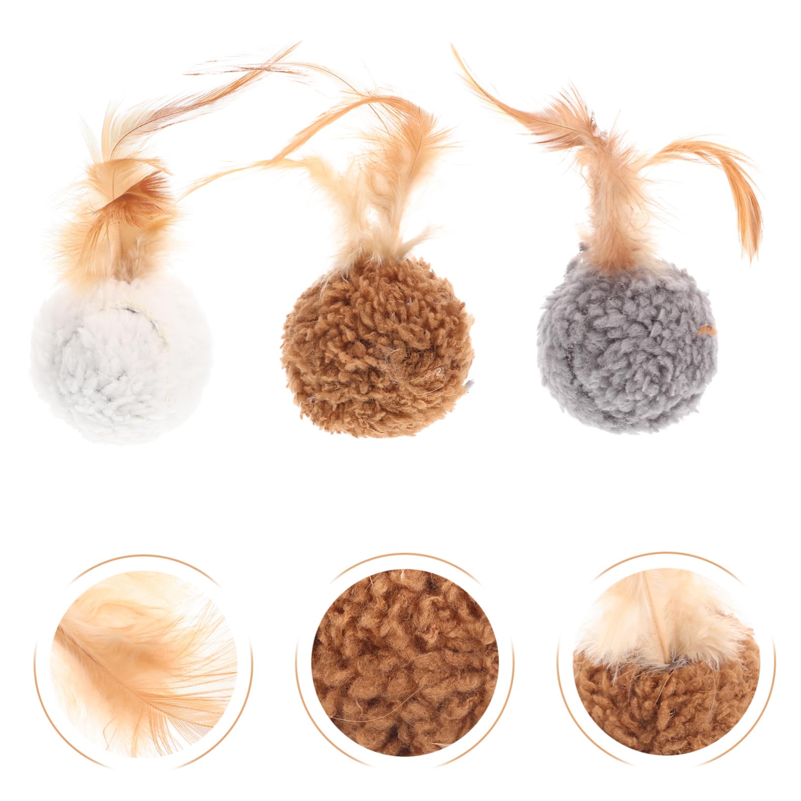 VANZACK 45pièces Boules De Jeu pour Chat Lot de Jouets avec Plumes Et Clochettes Accessoires Amusants pour Chatons Et Chats Jouets Portables pour Activité Divertissement Fait Main