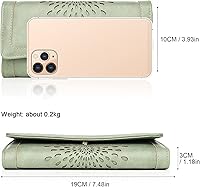 Vista 64 de Aphison - Cartera larga de cuero suave RFID para mujer, con caja de regalo