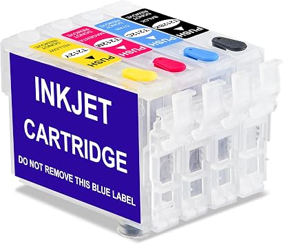 Empty Sublimation Refillable Ink Cartridges - Compatible with Epson XP-5100 XP-4100 XP-4105 XP-4200 XP-4205 XP-5200 XP-430 XP-440 XP-446 XP-3100 XP-2100 - No Chip - 4 Pack