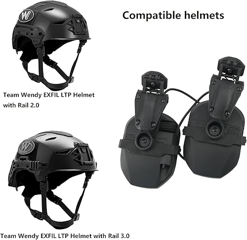 Vista 11 de HEARFALCOM Para orejeras Razor de Walker (Walkers Razor Digital) Adaptador de riel Wendy para casco Wendy 2.0 3.0