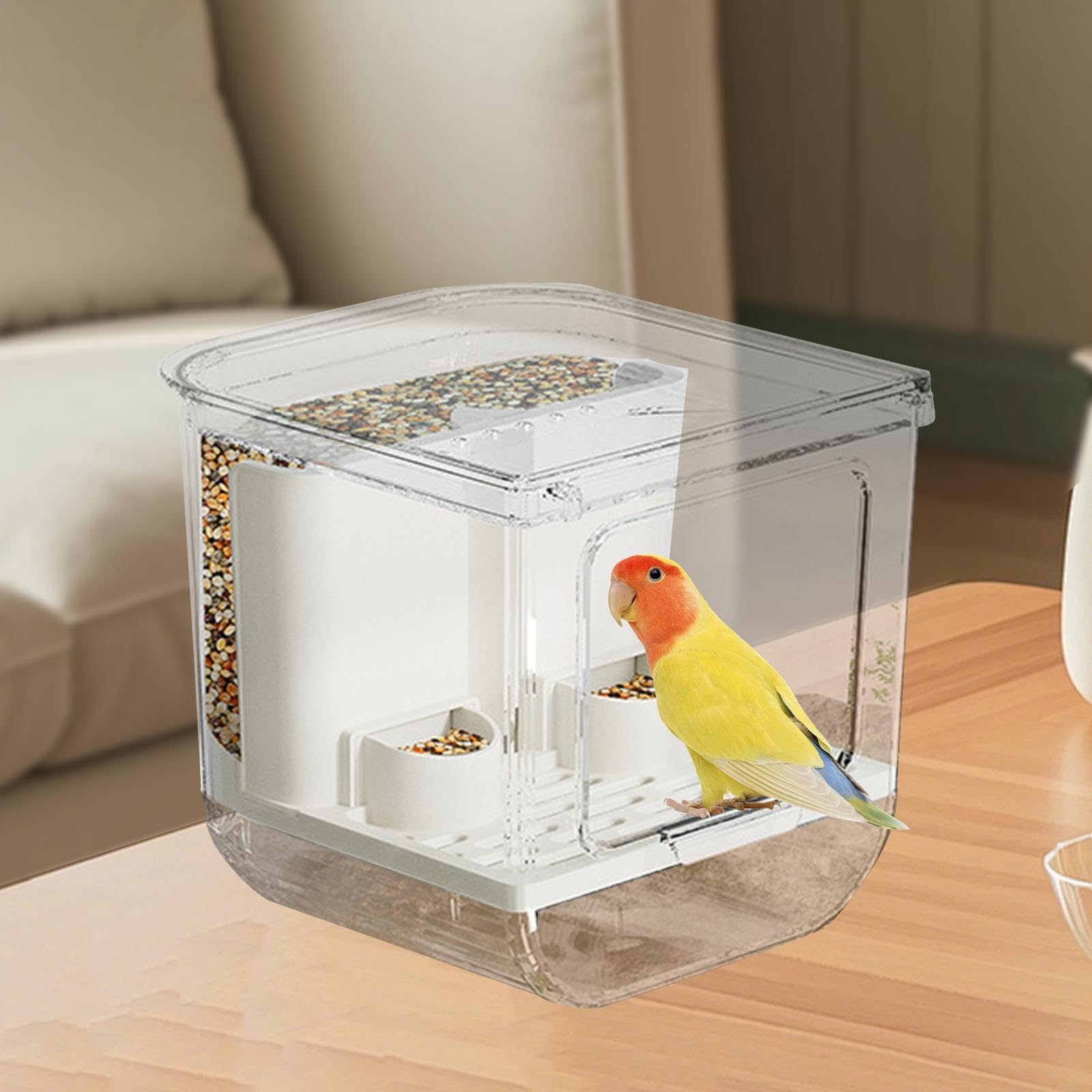 Gralara Automatischer Vogelfutterspender, Futterspender für Kleine Vögel, Unzertrennliche, Sittiche