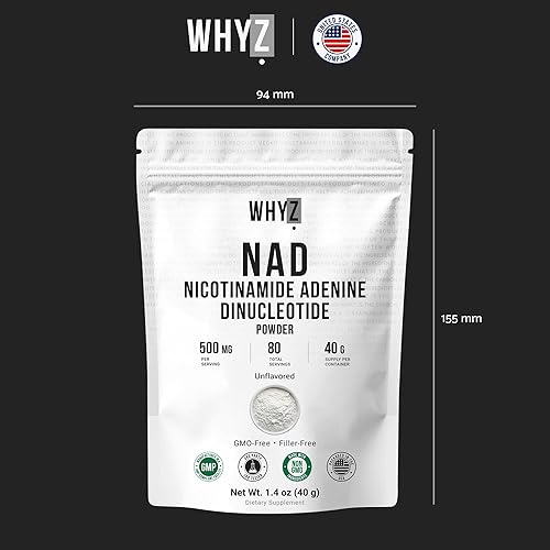 Miniatura 7 de Suplemento de dinucleótido de adenina de nicotinamida en polvo puro, sin sabor y sin gluten, polvo puro de NAD prémium para bienestar diario y apoyo