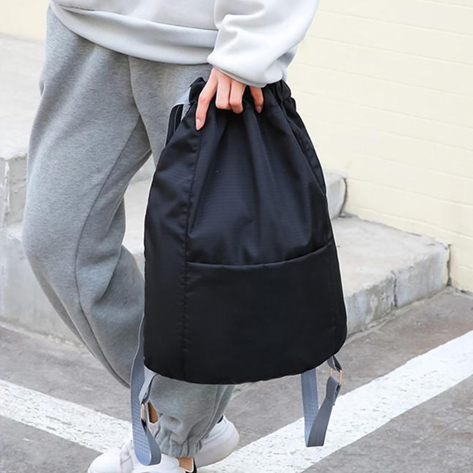 Zaino con coulisse Zaino da palestra Borsa sportiva per nuoto donne uomini borsa da allenamento Draw String Back Sacchi per attrezzatura da spiaggia di calcio