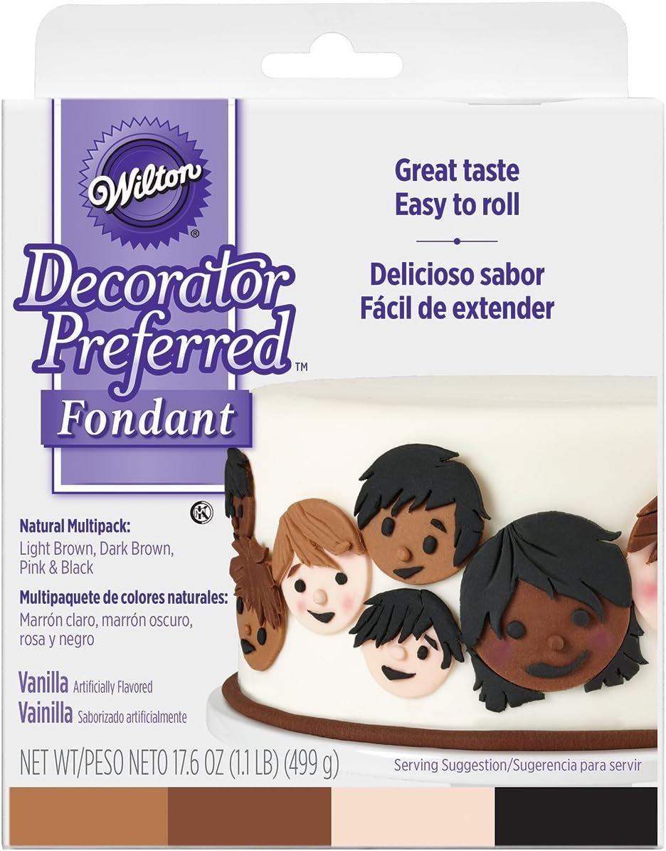 Wilton Decorator Preferred Fondant, Assorted, 4-Pack, Natural Skin Tone