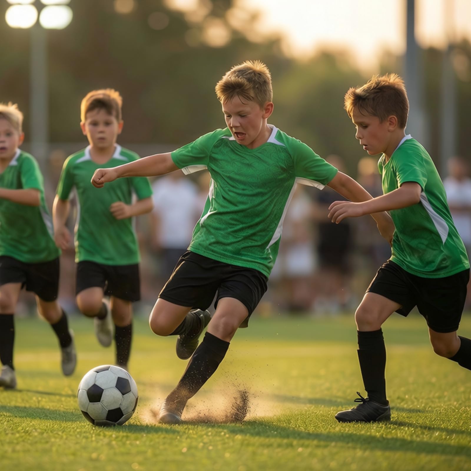 Completo Calcio Bambino, Set di Maglia e Shorts a Secco Rapido per Allenamento Scuola Gimnasio