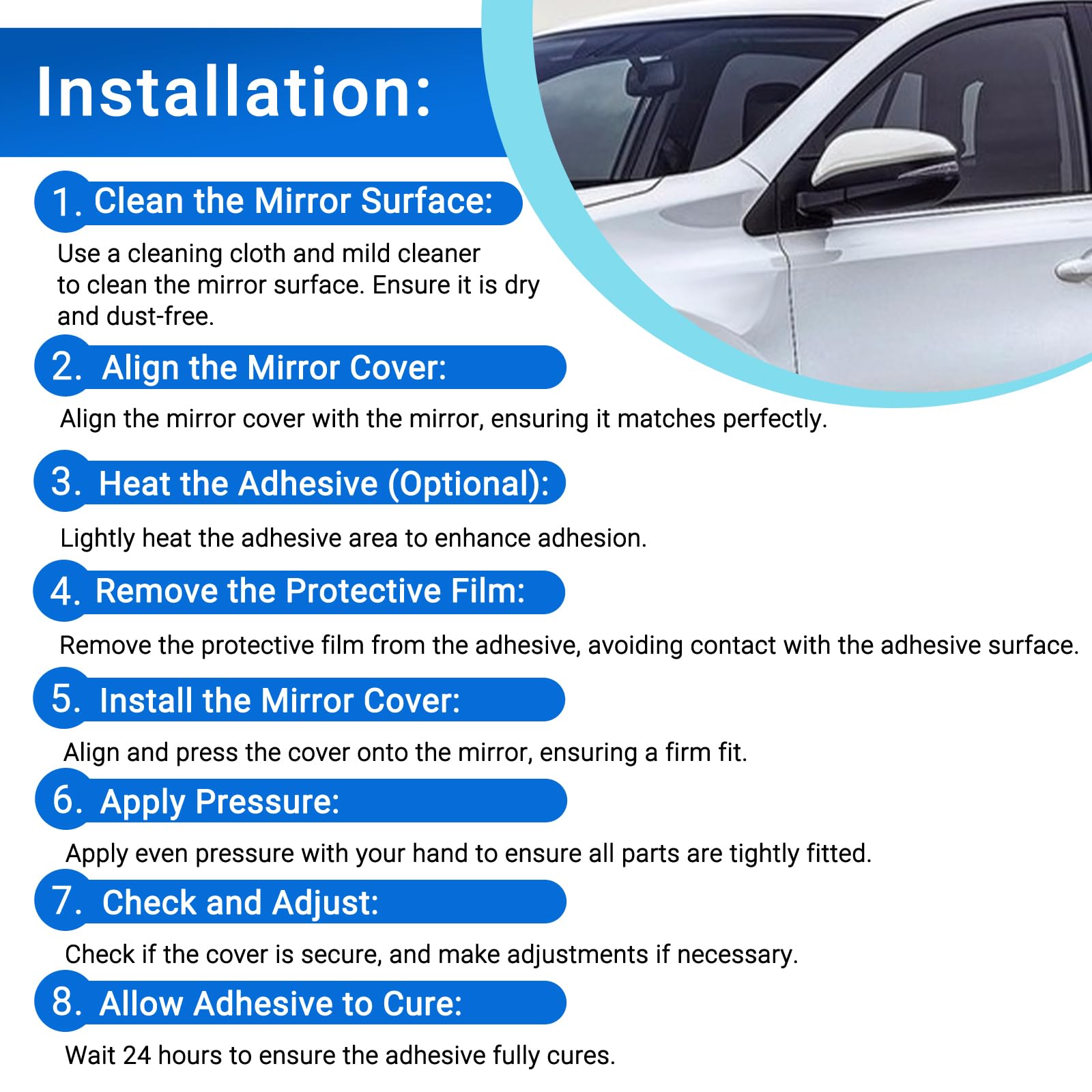 Coque De Rétroviseur Pour Toyota RAV4 2013-2019 - Noir ABS, Clipser, Compatible Références 87945-42160 / 87915-42160 - 3