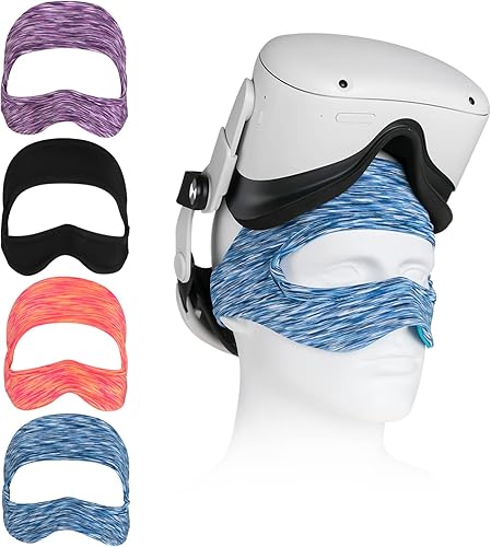 4 Pack Ermorgen Sweat Guard Band Compatible for Quest 3, Breathable Face Cover Virtual Reality Accessories, Elastic Adjustable Protect Facial Skin