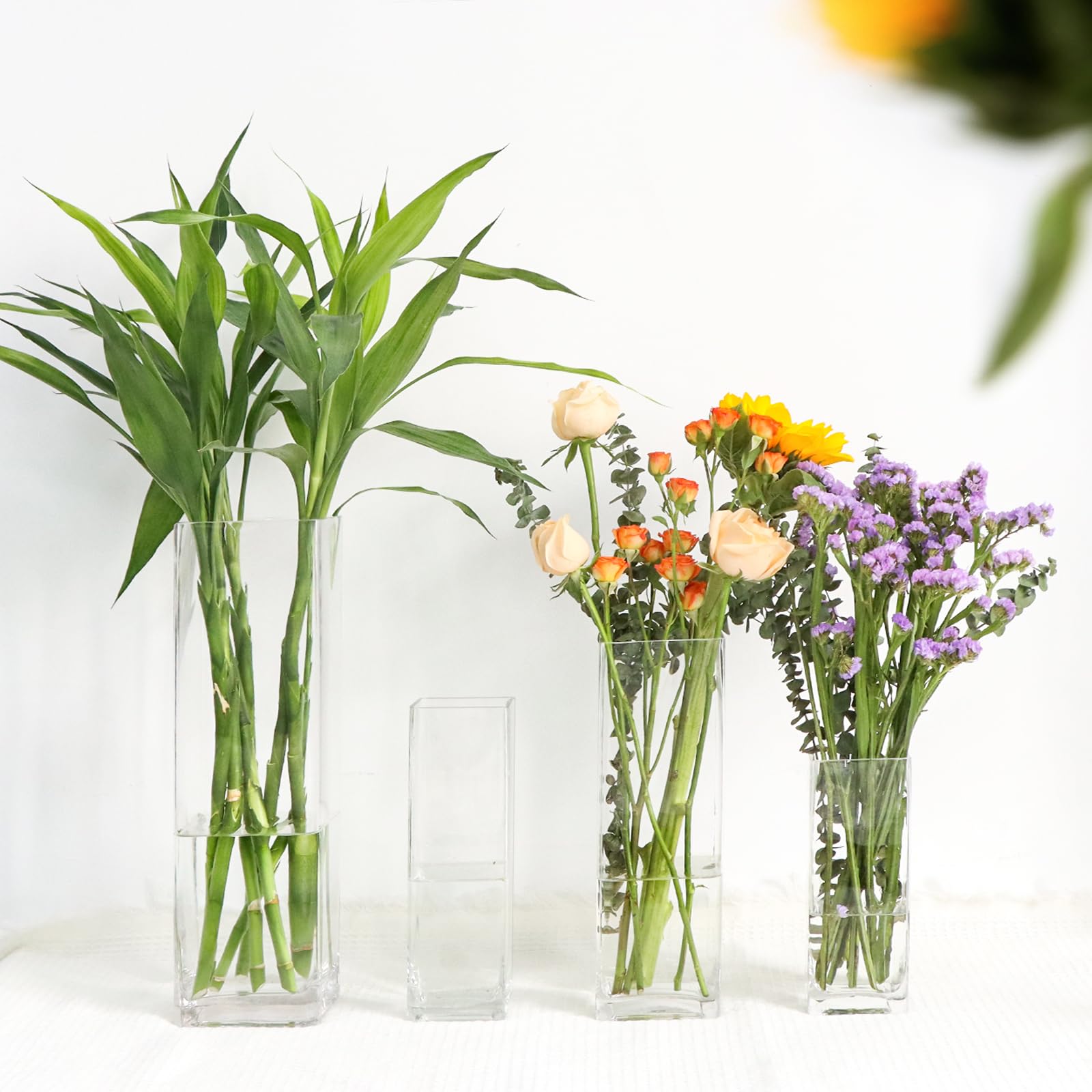 Glazen vazen voor bloemen met zijden touw, 3 stuks moderne hyacinten v