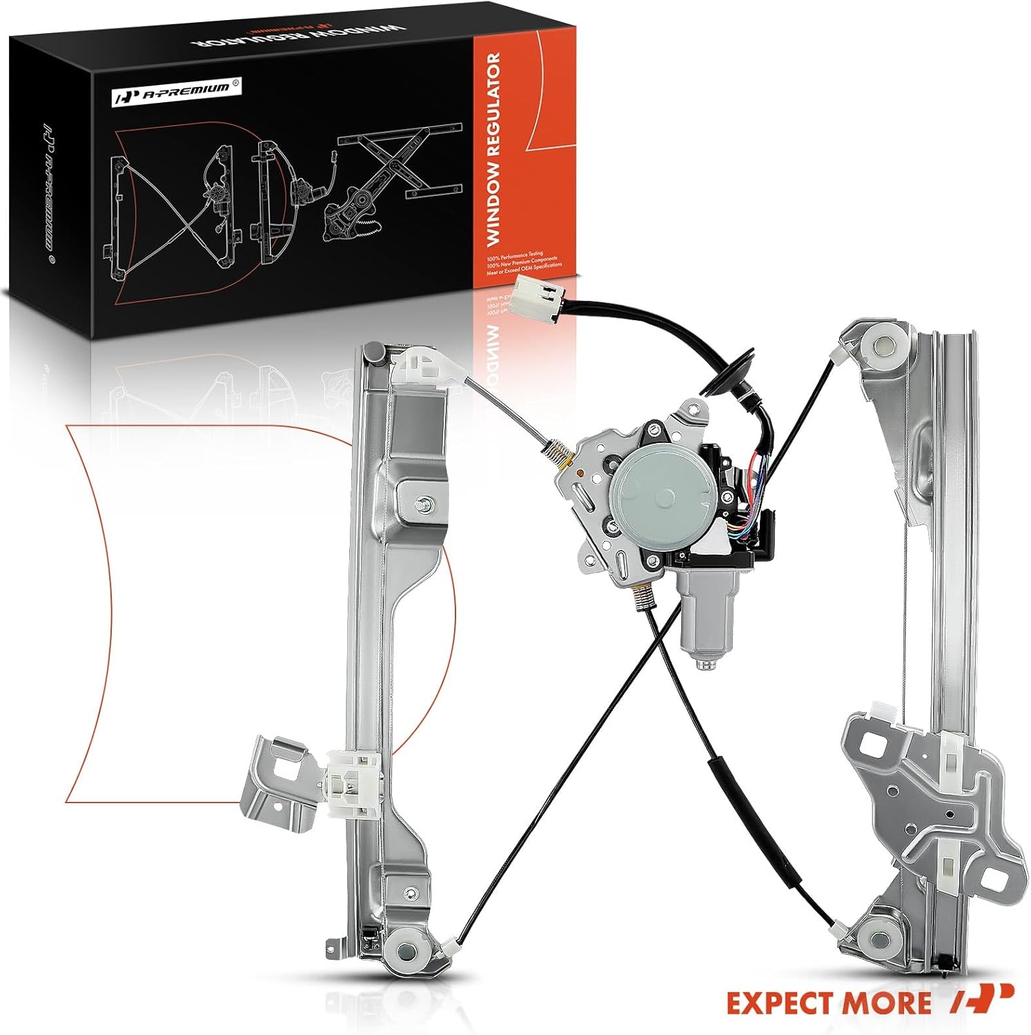 A-Premium Electric Window Regulator with Motor Compatible with Nissan 350Z 2003-2009 Front Passenger Side