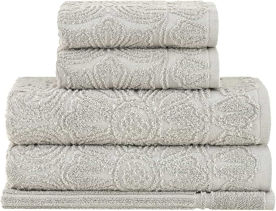 Buddemeyer Jogo de toalhas Florentina Extra Soft Banho Cinza 5 peças