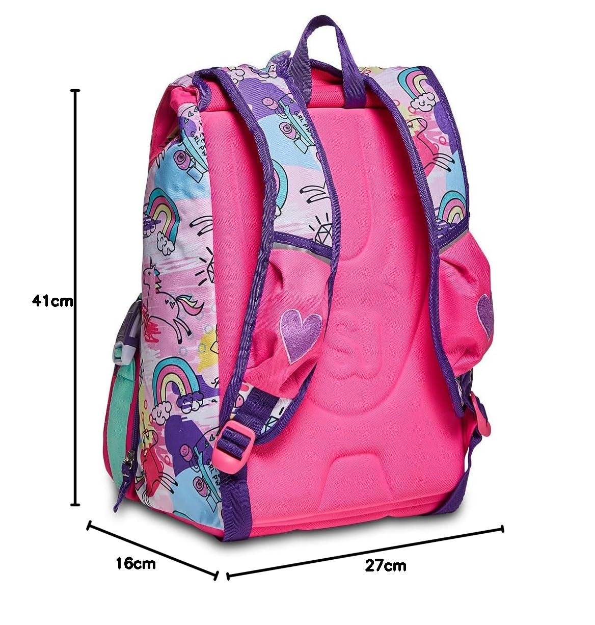SJ GANG STYLE JAM GANG Zaino Estensibile, Rosa,Tasche Multifunzione, Orecchie Plushy, Per bambine e ragazze, Scuola e tempo libero