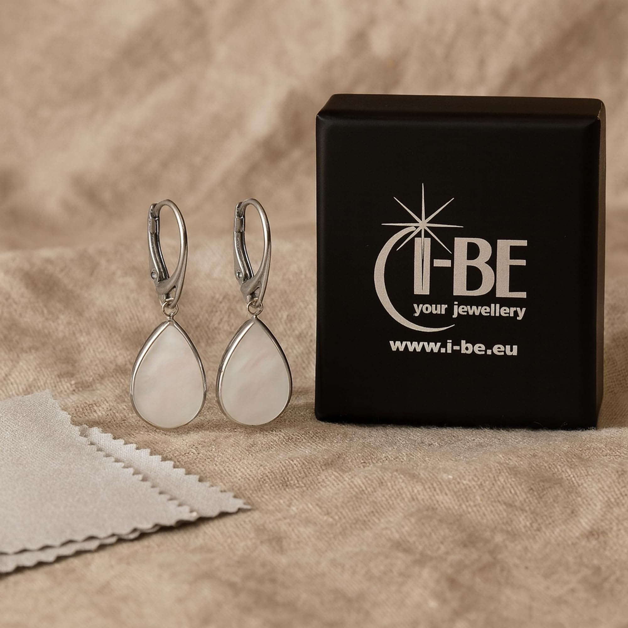 I-be, Perlmutt Ohrringe Tropfen, 925 Silber, 394704 KB