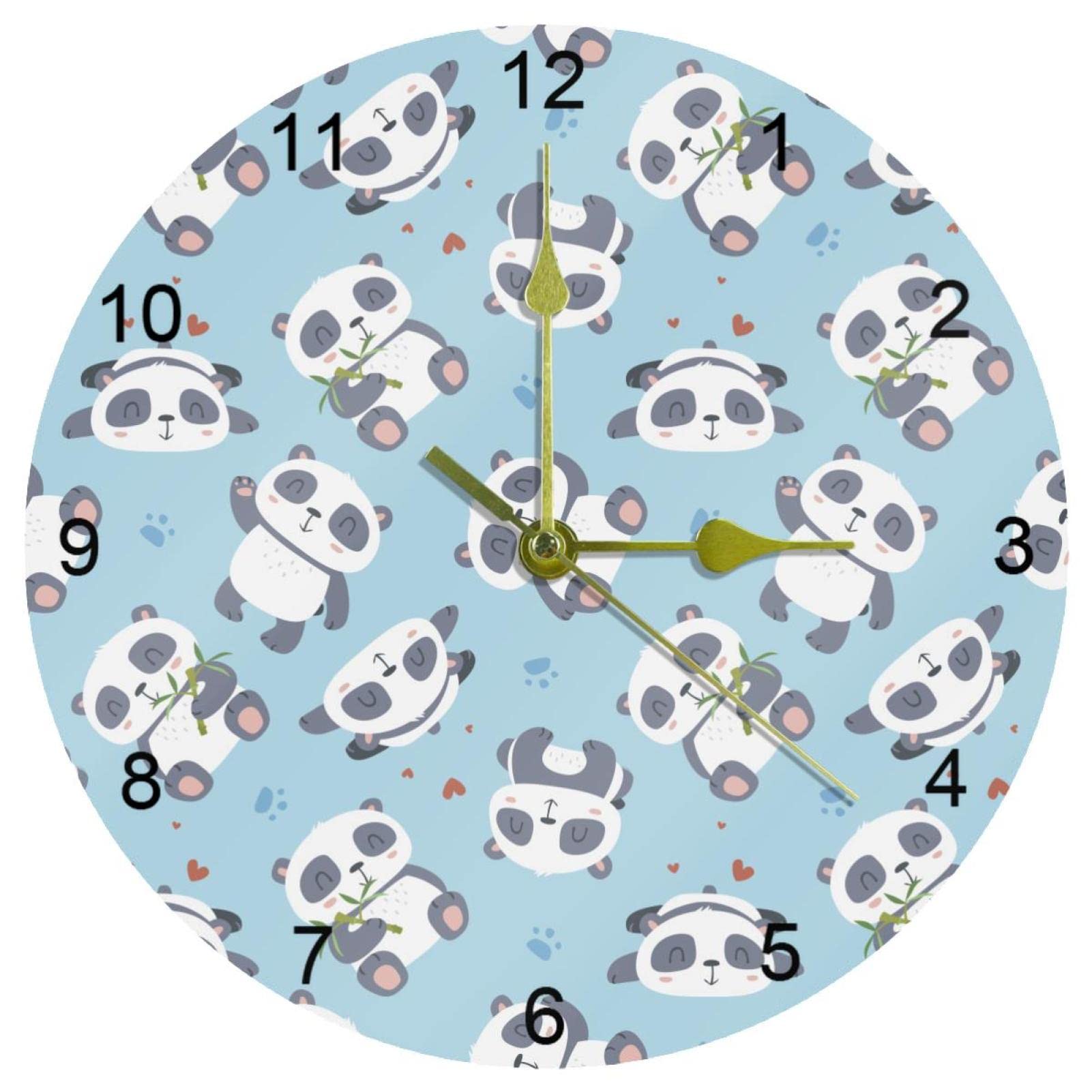Horloge murale silencieuse en bambou mécanique sans tic-tac pour cuisine