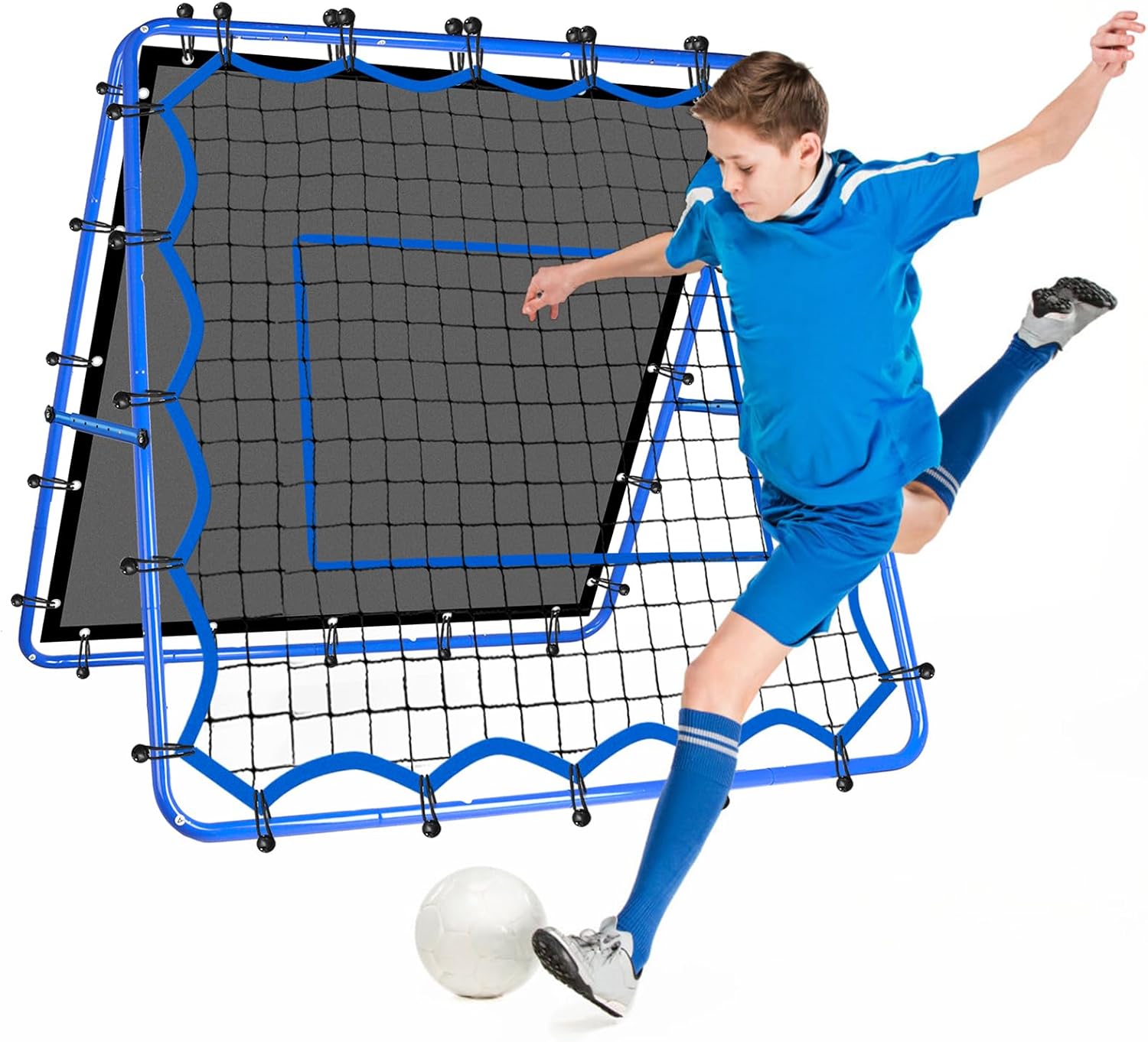 Soccer Baseball Volleyball Rebounder Net, Quick-Switch Angle Dual-Sided/Dual/Three Mode Goal Net Multi-Sport Pitchback Rebound for Control, Passing Practice, Easy Setup Bounce Back Training Gifts