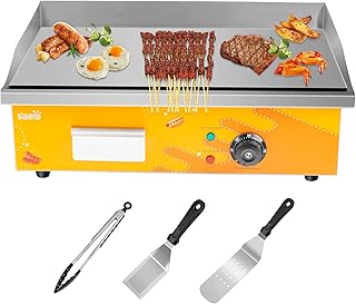 22" Commercial Griddle-110V 3000W Electric Countertop Griddle Flat Top Grill Hot Plate BBQ, Commercial Grill with Large Co...