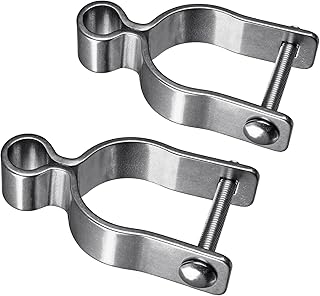 Insaga 304 Stainless Steel Chain Link Fence Frame Gate Post Hinge Fit 1-5/8'' Outer Diameter Post/Pipe, 2 Pack Heavy Duty Pipe Gate Hinge Used Indoor & Outdoor, Bolt/Nut Included for Hinge