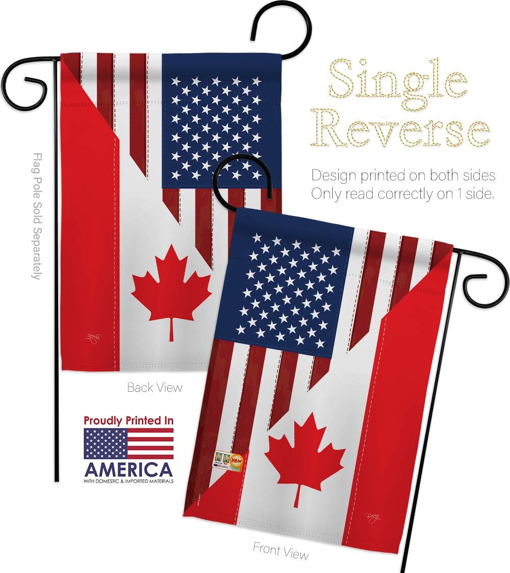 US Canada Friendship Garden House Flags Set Regional USA American Alliance World Country Particular Area Small Decorative Gift Yard Banner Made In 28 X 40