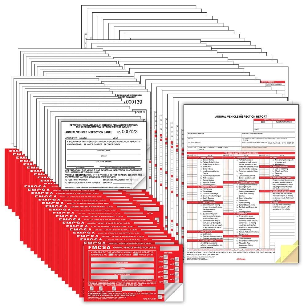 50-pk Annual Vehicle Inspection Report Form 3-ply Carbonless (11.5"x8.3 - View #6
