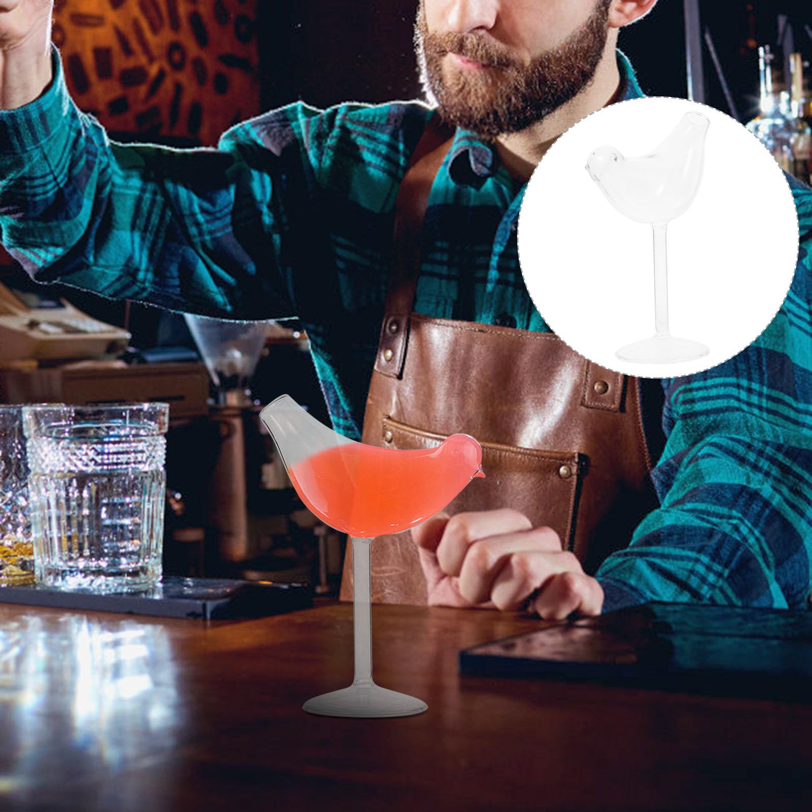 Healifty 8 Stck. Cocktailglas aus Glas in Vogelform mit Hohem Stiel Kreatives und Hübsches Riegel Cocktailglas für Zuhause und Junggesellenpartys