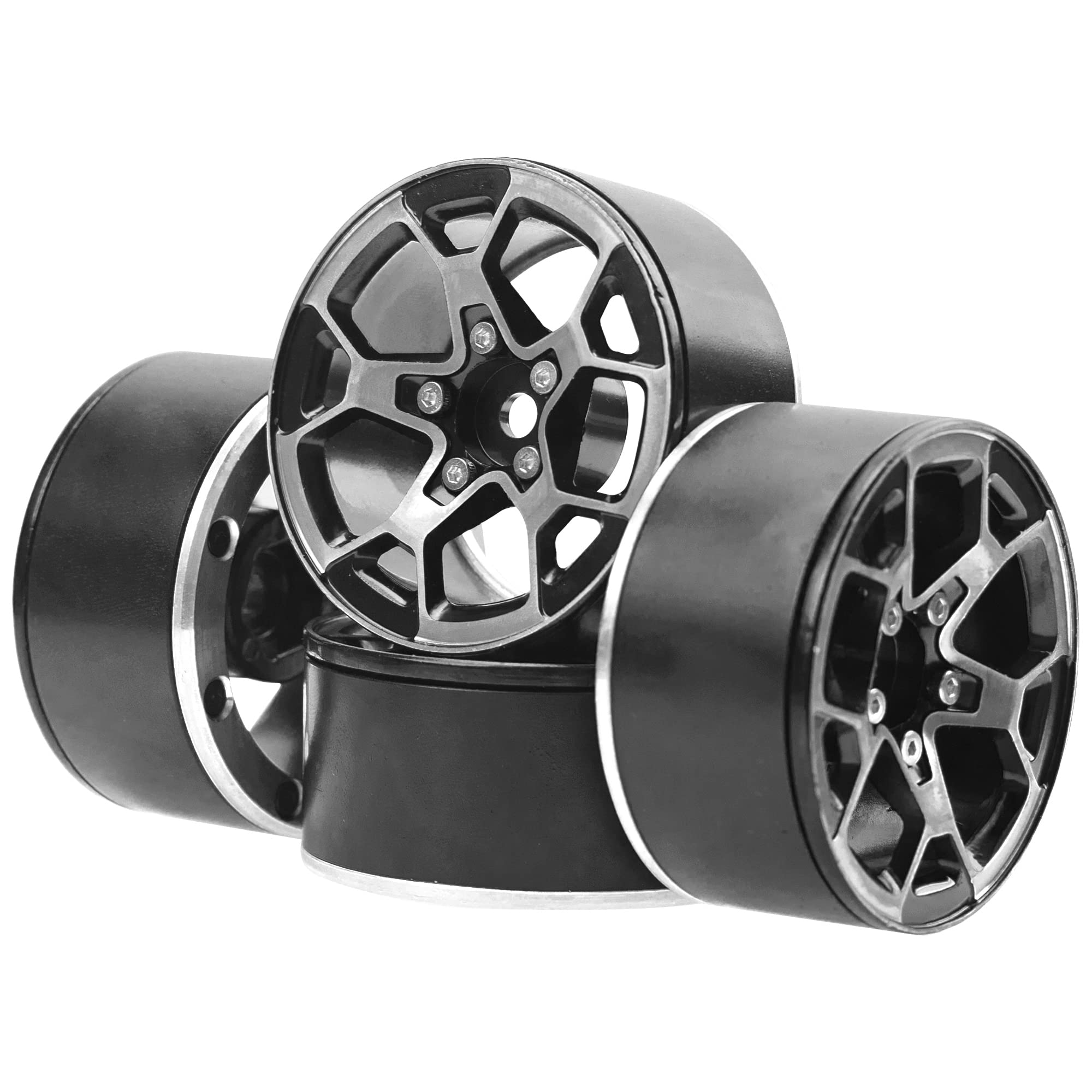 Brass Wheel Hex Hubs & Locknuts For Axial SCX24 RC Crawler - Upgrade Parts For 1/24 Scale Truck