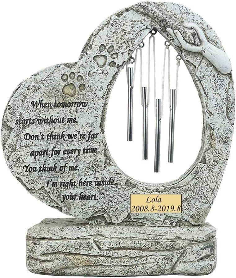 Piedra conmemorativa jardín perros, artículo decorativo conmemorativo para interiores y exteriores
