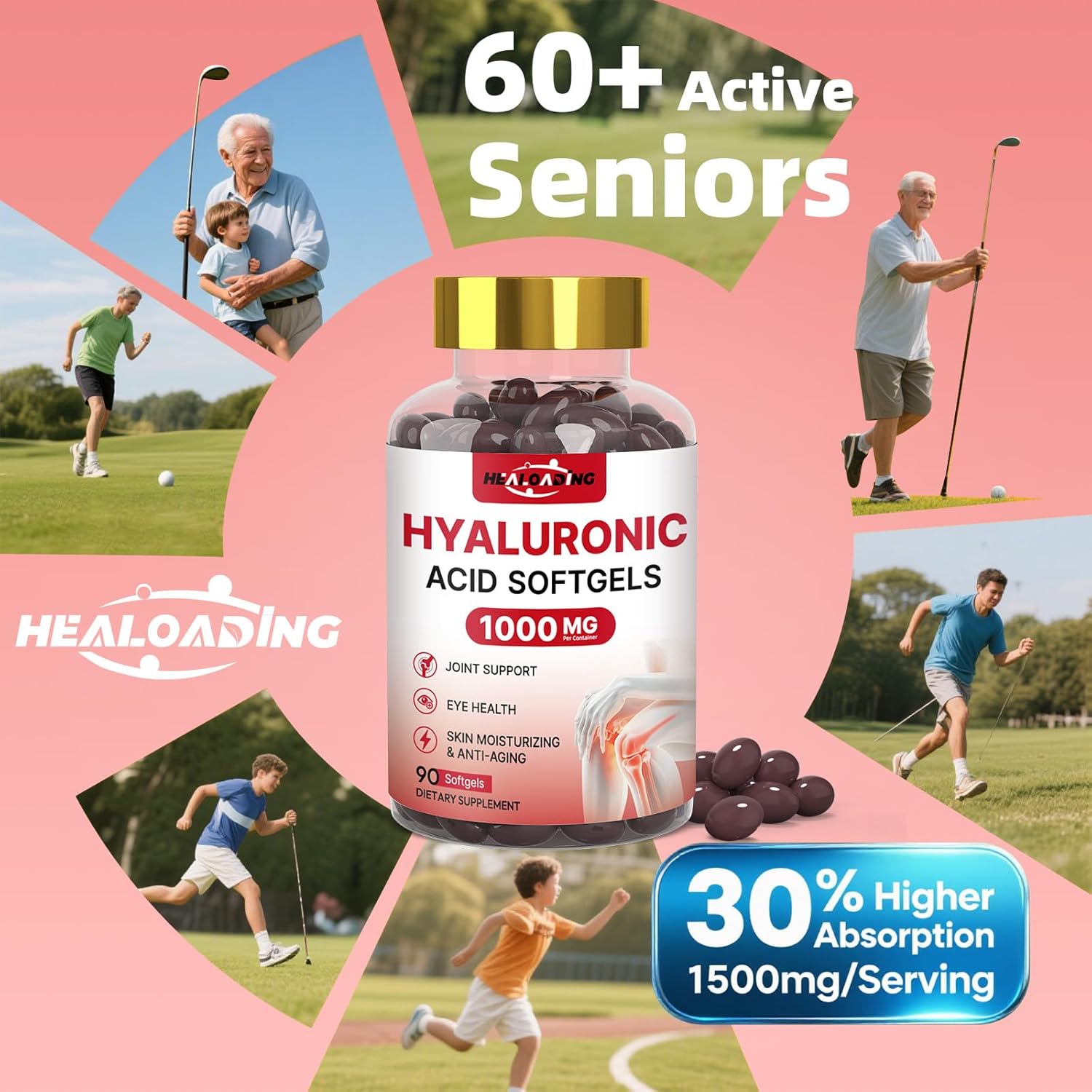 Hyaluronic Acid Supplements 1000mg Softgels: Joint Supplements for Men Hyaluronic Acid for Skin & Joint Hydration Non-GMO and Gluten Free - Image 5