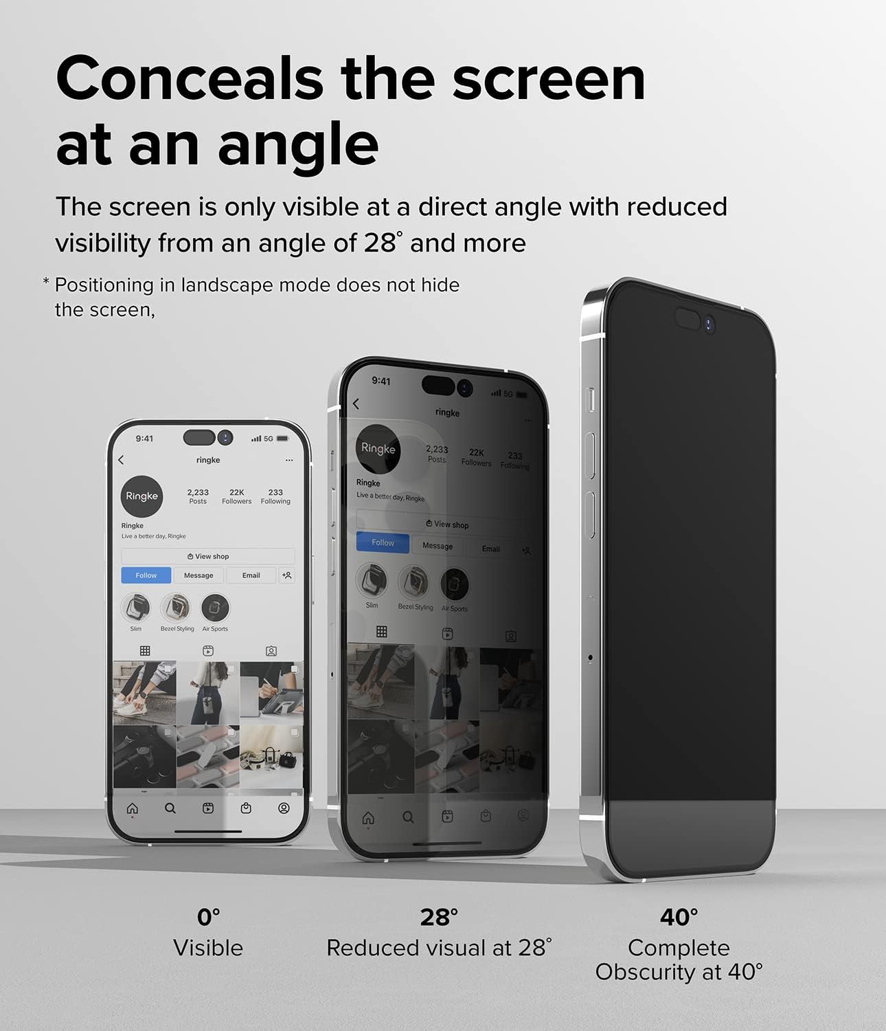 Ringke Privacy Glass [Anti-spy] Compatible with iPhone 14 Pro Max Screen Protector 6.7 Inches, Full-Coverage Tempered Glass Designed for iPhone 14 Pro Max Privacy Screen Protector