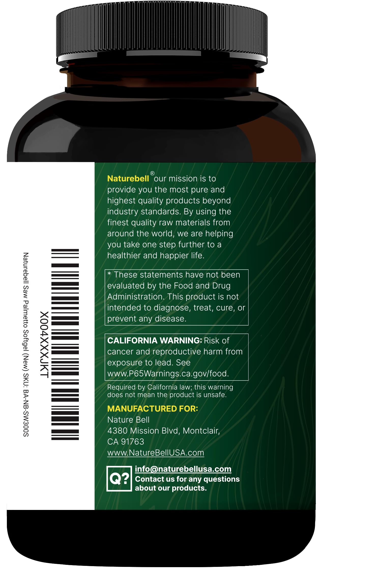 Saw Palmetto for Men with Pumpkin Seed Oil, 1200mg, 300 Softgels — Amazon image 8