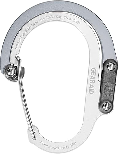 Miniatura 26 de GEAR AID HEROCLIP - Mosquetón grande y gancho para colgar artículos resistentes, mochilas de campamento, maletas, kayaks, bicicletas, organización