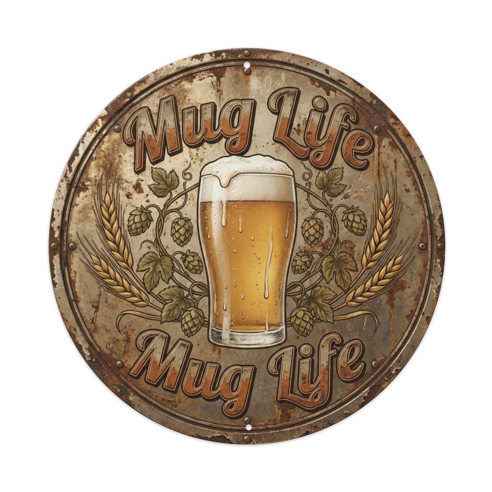 Fyrn Style Metal Tin Sign Vintage Beer Barware Mug Life Retro Bar For Pub
