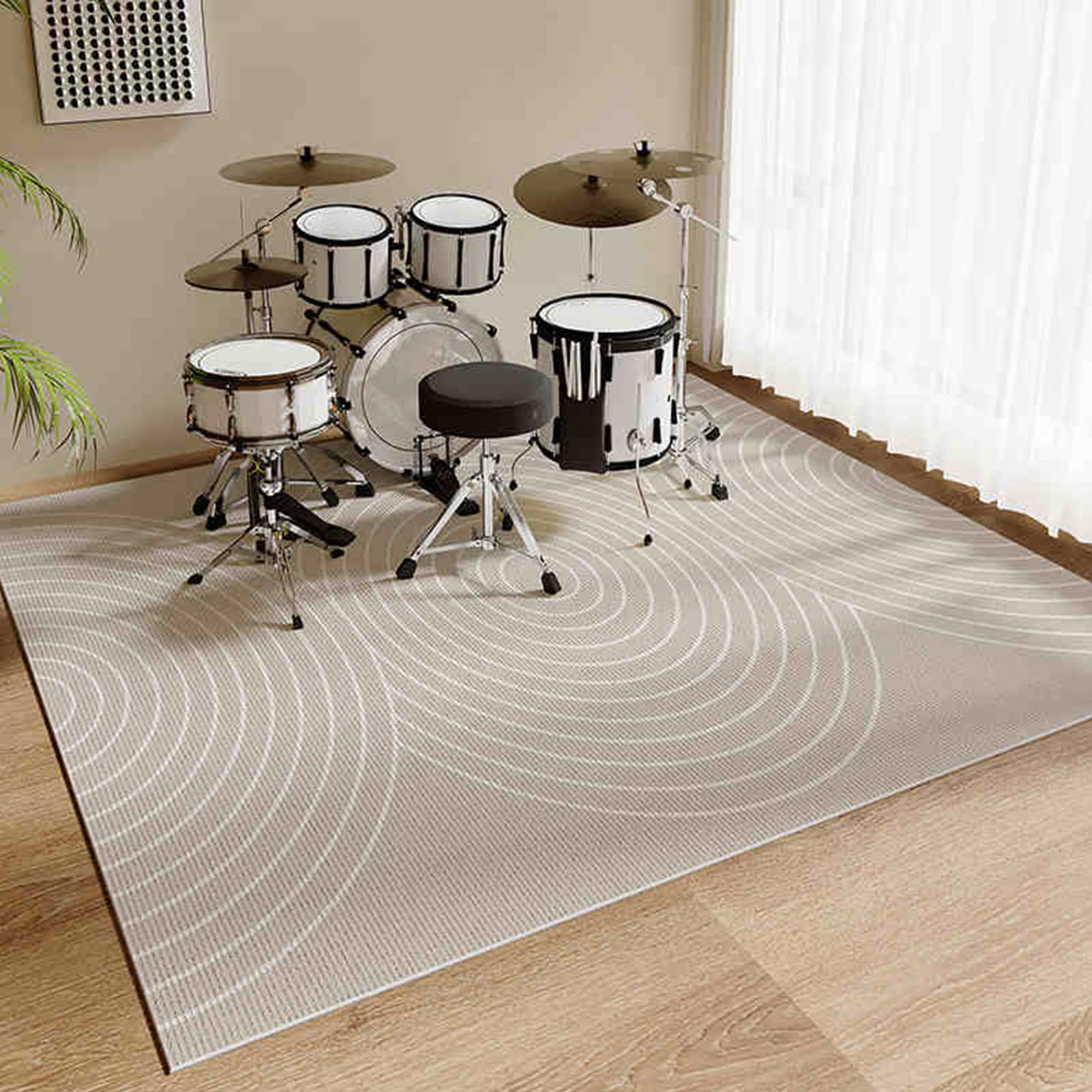 Mata na baterie, dźwiękoszczelna mata bębnowa, instrumenty muzyczne mata podłogowa 140 x 120 cm, mata ochronna, akcesoria perkusyjne, wykładzina antypoślizgowa