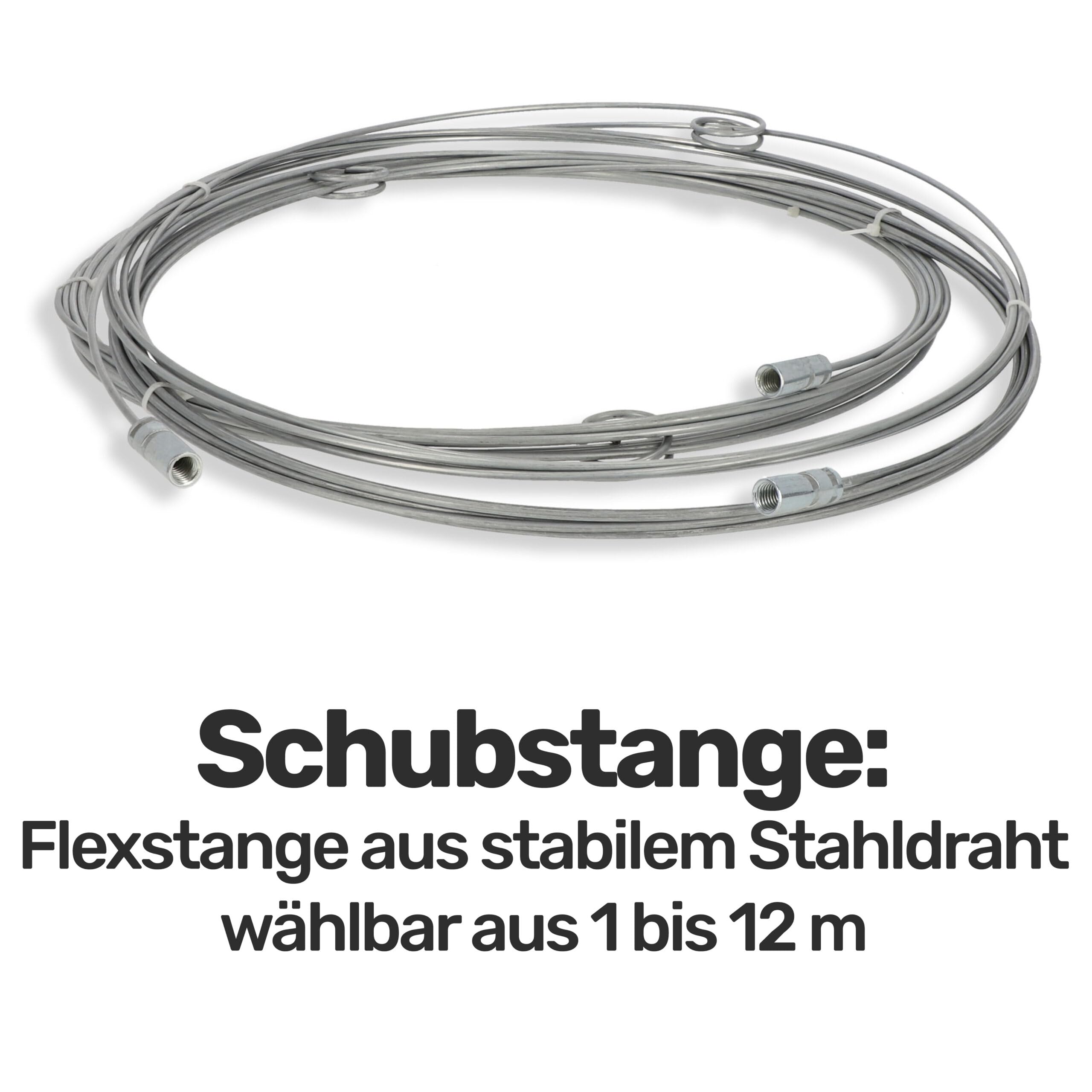 Schornsteinbesen Federstahl, Schubstange 8m, Besengröße 175mm, Reinigungsset für effiziente Schornsteinpflege