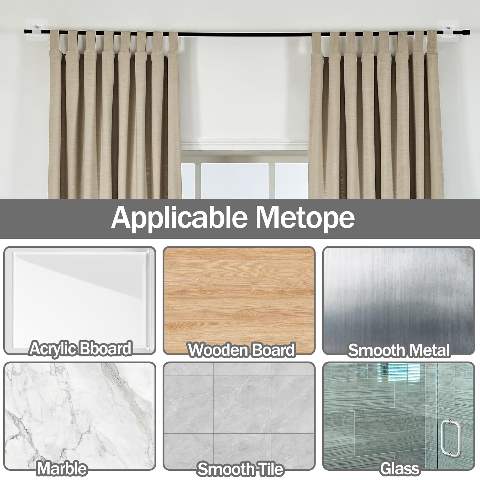 20 Ganci Adesivi Per Tende Trasparenti - Senza Bucare Pareti | Per Casa, Bagno E Hotel - Foto 9